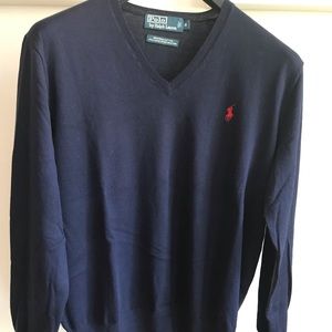 Polo v-neck Pima cotton sweater